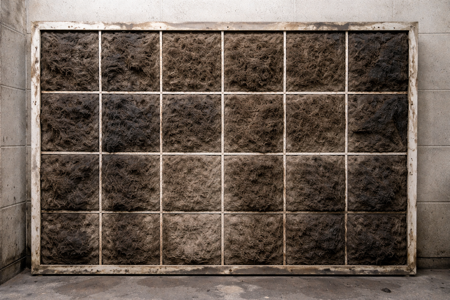 Exhaust filter — heavy buildup